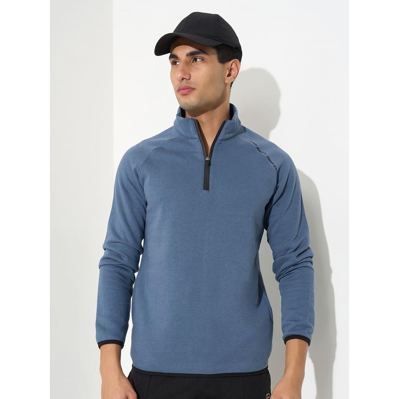 Ajile by Pantaloons Men Solid Mock Collar Long Sleeves Pullover Sweatshirt