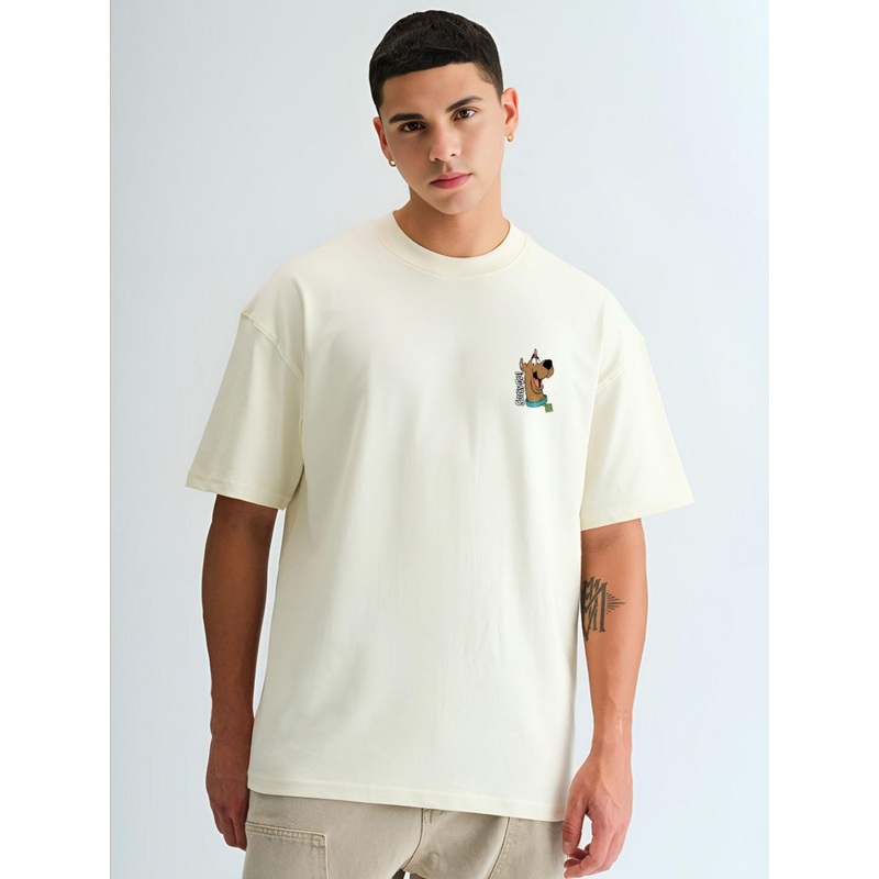 BDSQUARE Men Graphic Print  Drop-Shoulder Sleeves Oversized Cotton T Shirt