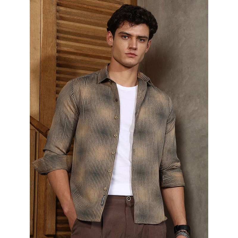 Campus Sutra Men Abstract Self Design Comfort Regular Fit Casual Shirt