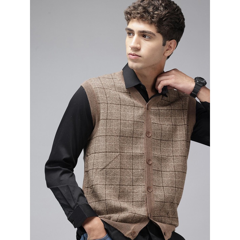 ColorPlus Checked V-Neck Sweaters