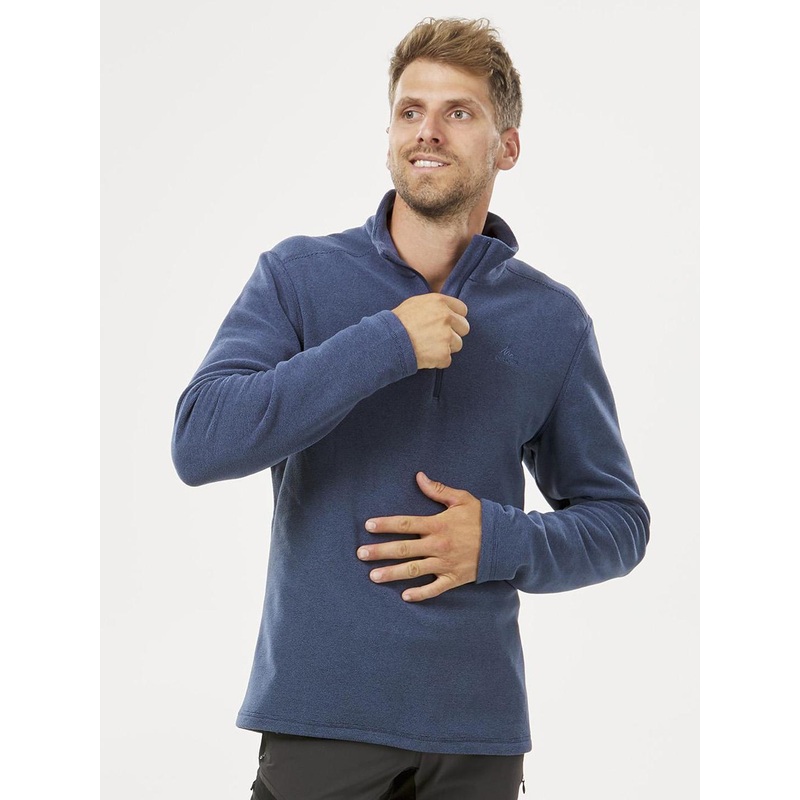 Decathlon QUECHUA – Men Blue Lightweight Warm Fleece Sweater Half Zip