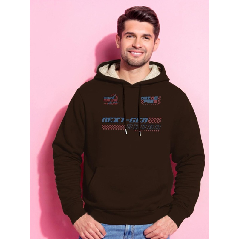 TOGS & TERRE Men Printed Hooded Long Sleeves Sweatshirt