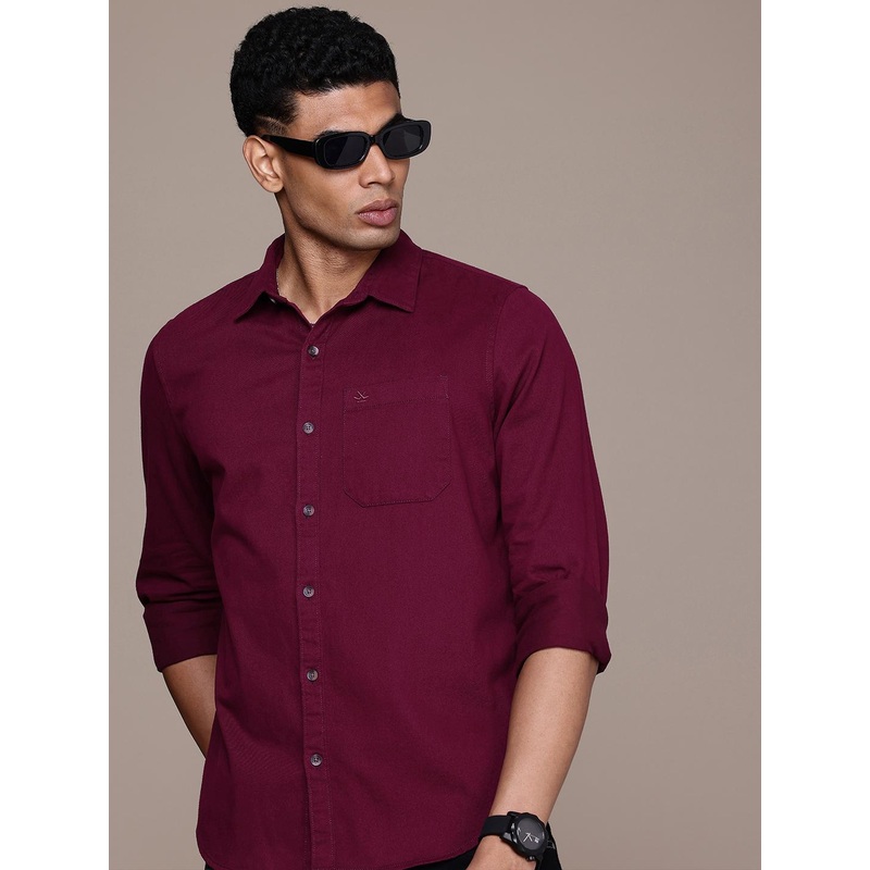 WROGN Slim Fit Pure Cotton Casual Shirt