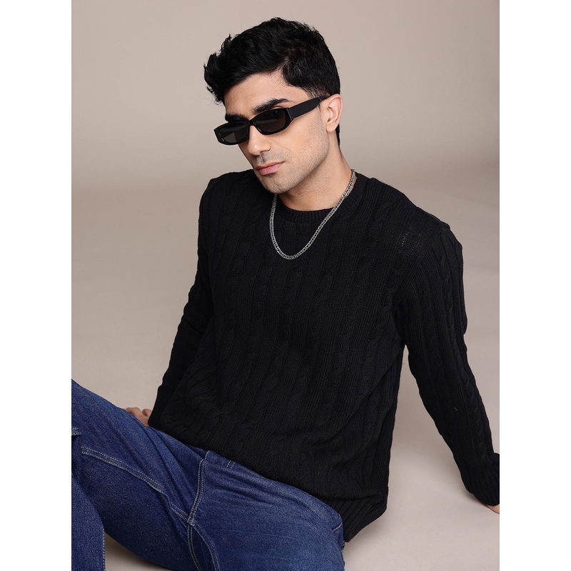 The Roadster Lifestyle Co. Men Cable Knit Pullover