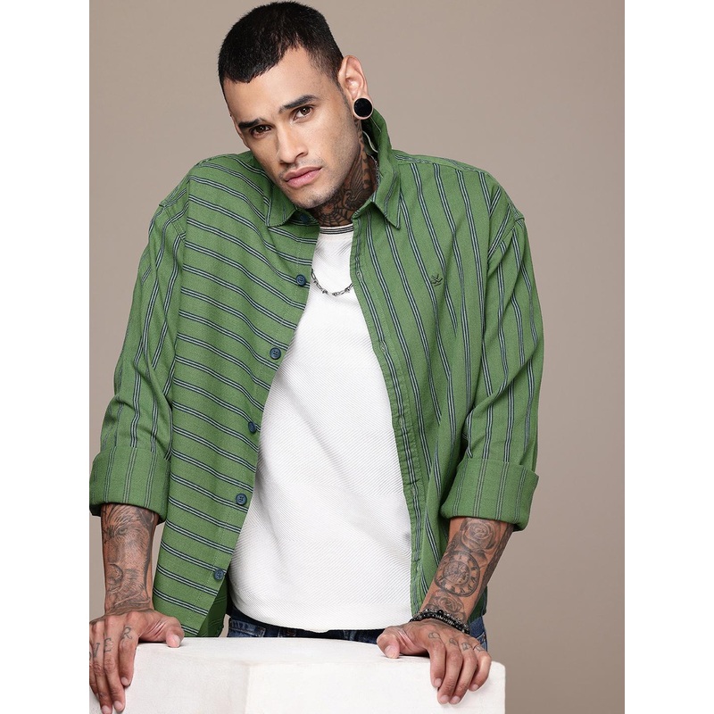 WROGN Striped Oversized Casual Shirt