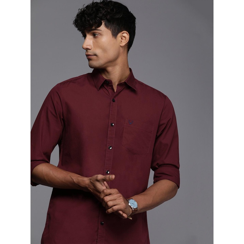 Allen Solly Solid Modern Fit Pure Cotton Casual Slim Fit Shirt