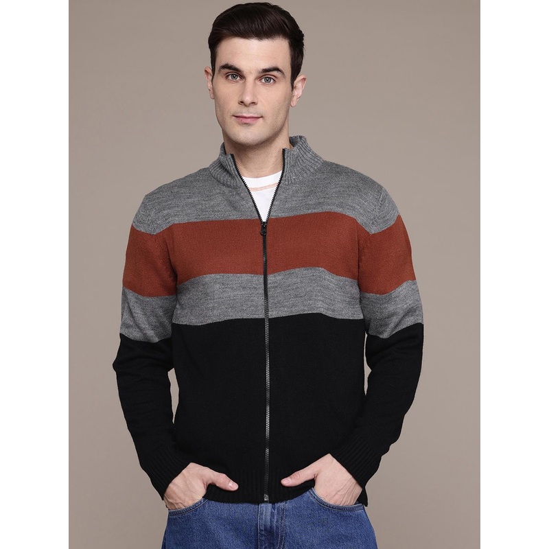 The Roadster Lifestyle Co. Mock Neck Front-Open Sweaters
