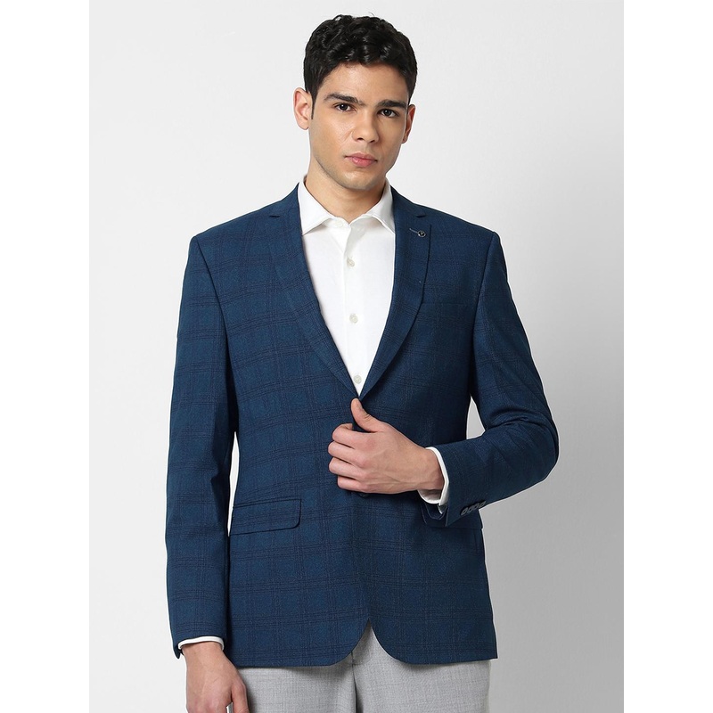 Van Heusen Checked Slim Fit Single-Breasted Formal Blazer