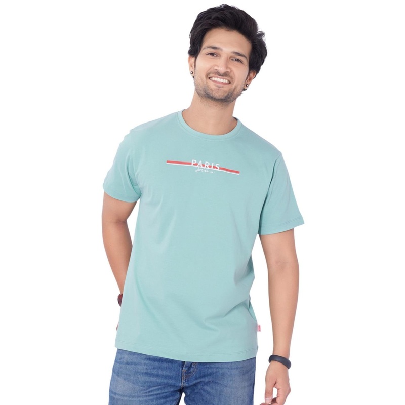 WEET Men Typography Printed Round Neck Cotton T-shirt