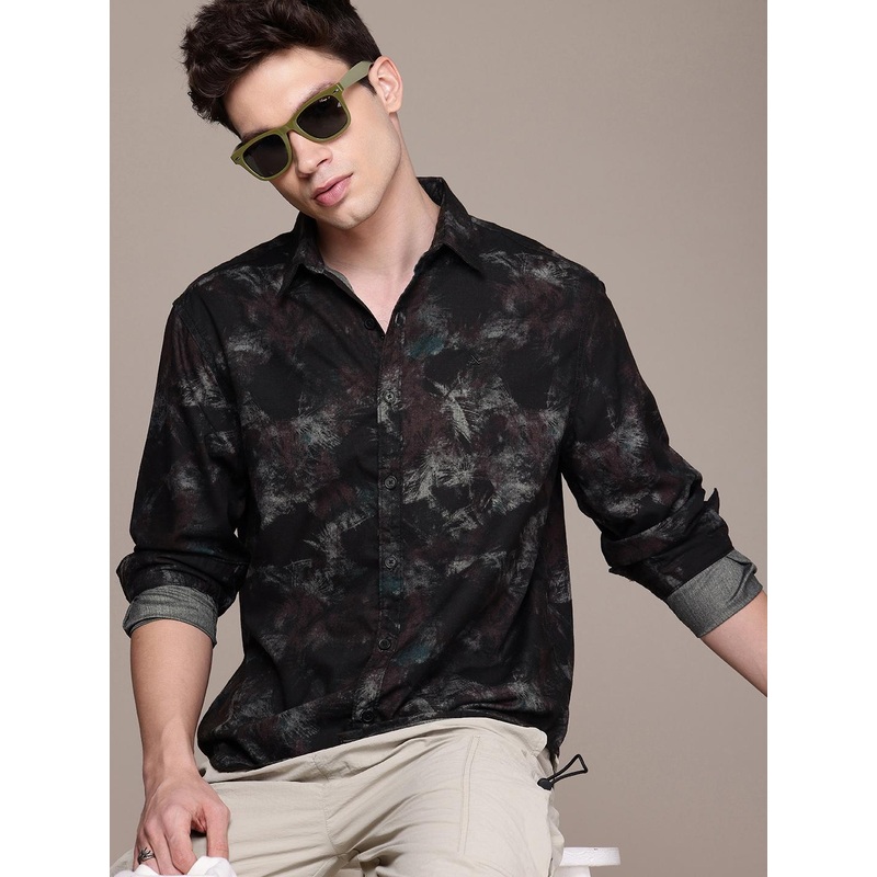 WROGN Comfort Fit Abstract Opaque Printed Casual Shirt