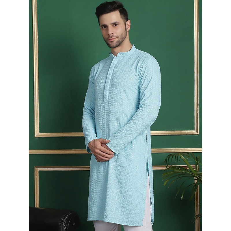 Anouk Geometric Embroidered Thread Work Kurta