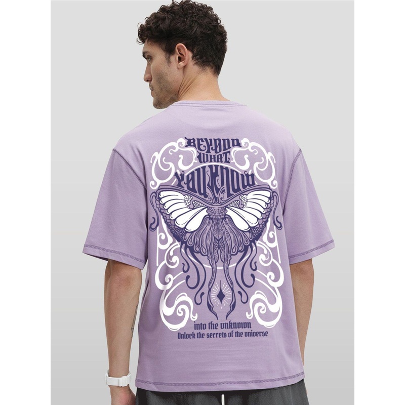 Crazymonk Men Printed Raw Edge T-shirt