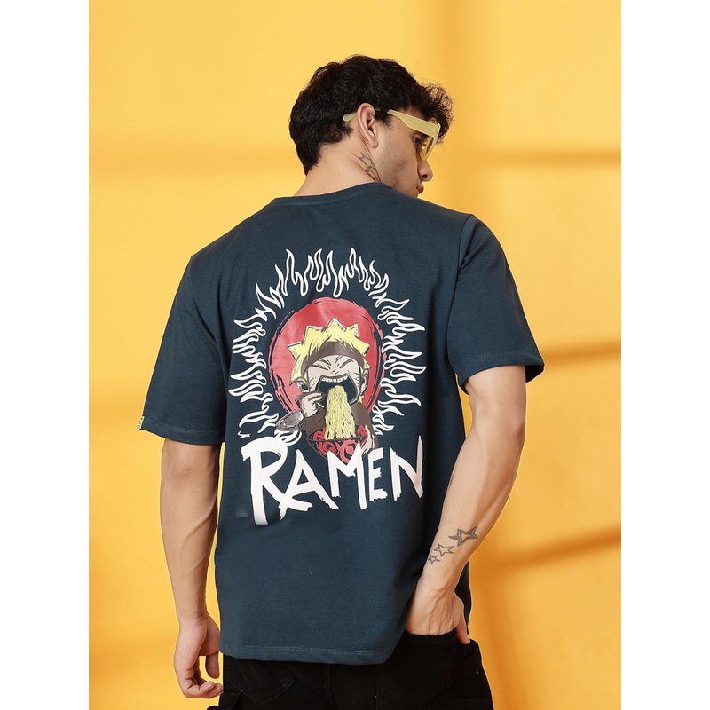 Rigo Unisex Naruto Graphic Printed Round Neck Cotton Oversized T-shirt