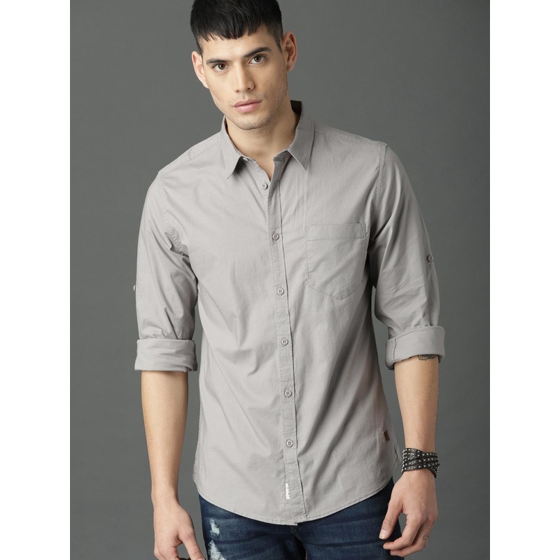 Roadster Men Grey Casual Shirt