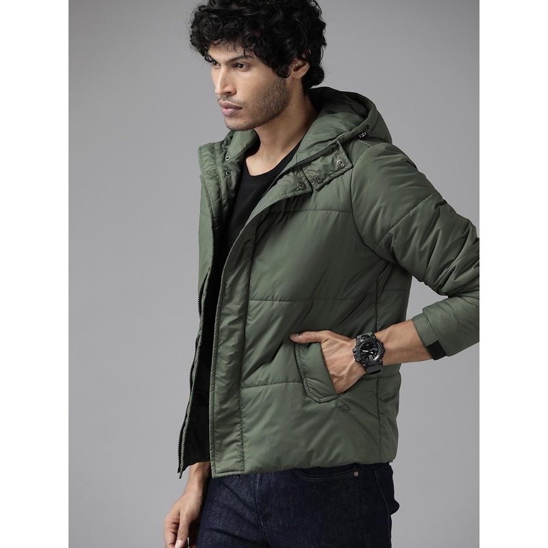 The Roadster Lifestyle Co. Regular Fit Hooded Padded Jacket