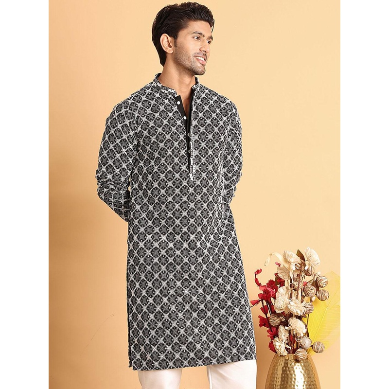 Anouk Men Floral Embroidered Sequinned Kurta