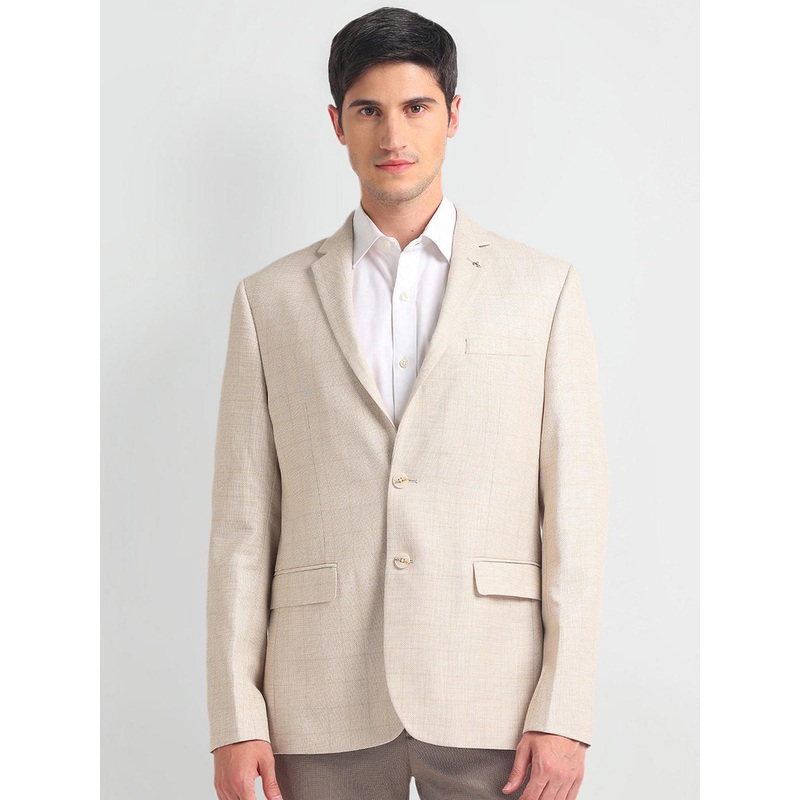 Arrow Dobby Checked Single-Breasted Blazer