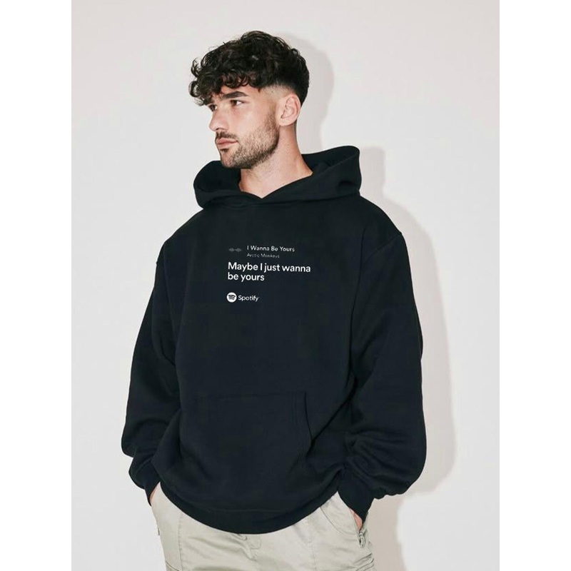 WANNA BE YOURS Men Printed Hooded Sweatshirt