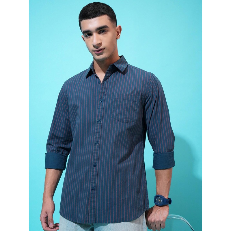 HIGHLANDER Striped Slim Fit Casual Shirt