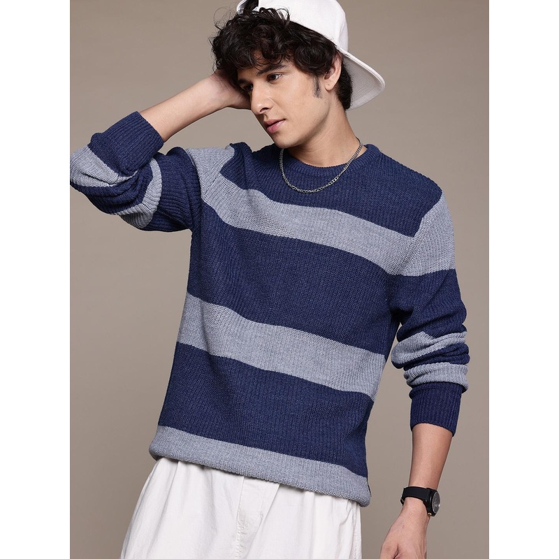 The Roadster Lifestyle Co. Ribbed Striped Sweater