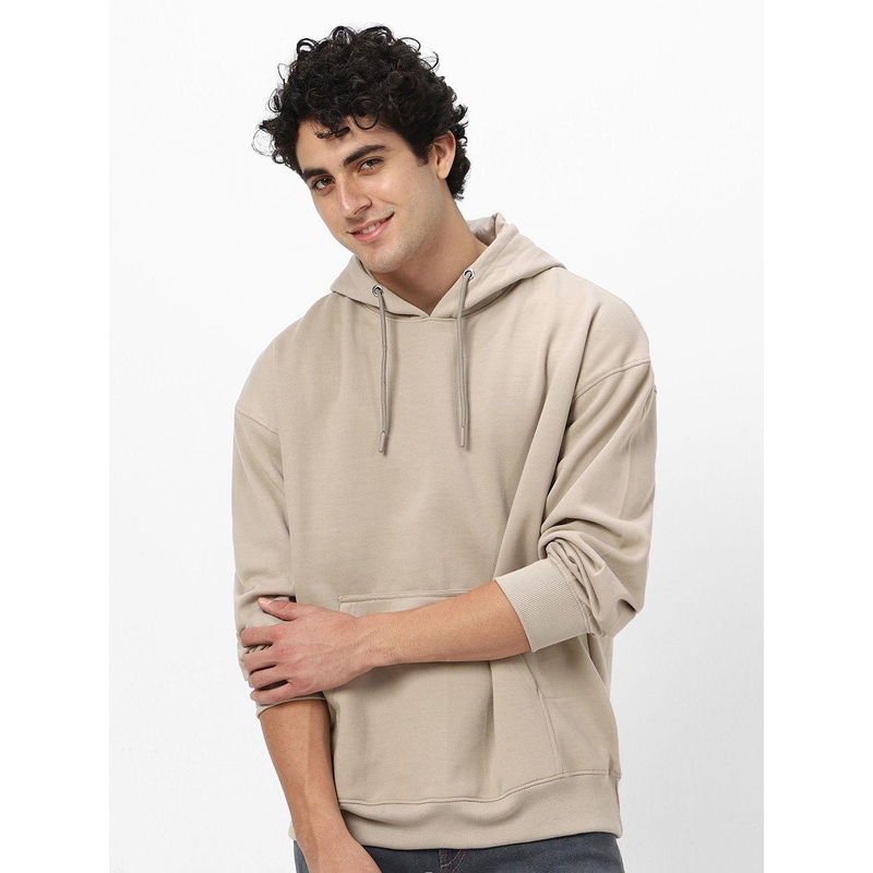 Urbano Fashion Men’s Cotton Solid Oversized Hooded Neck Sweatshirt