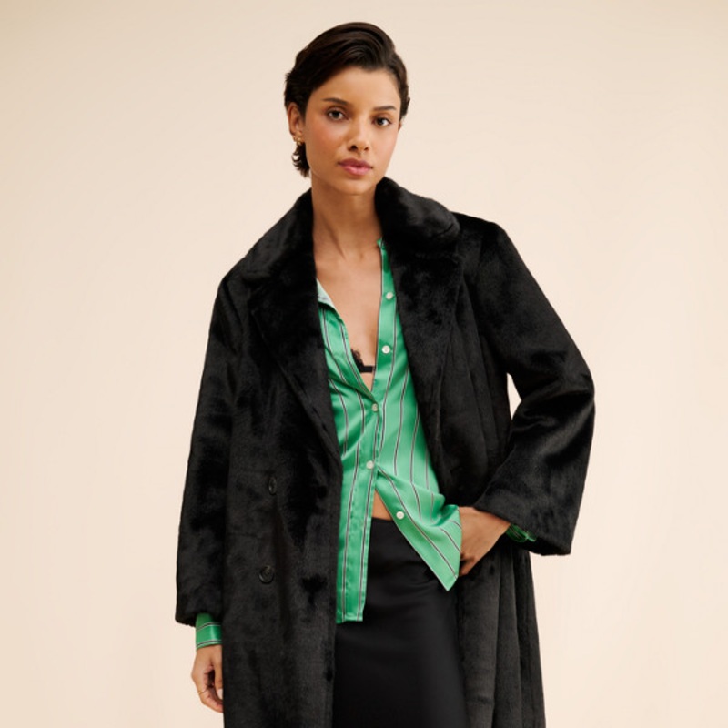 Longline Faux Fur Coat