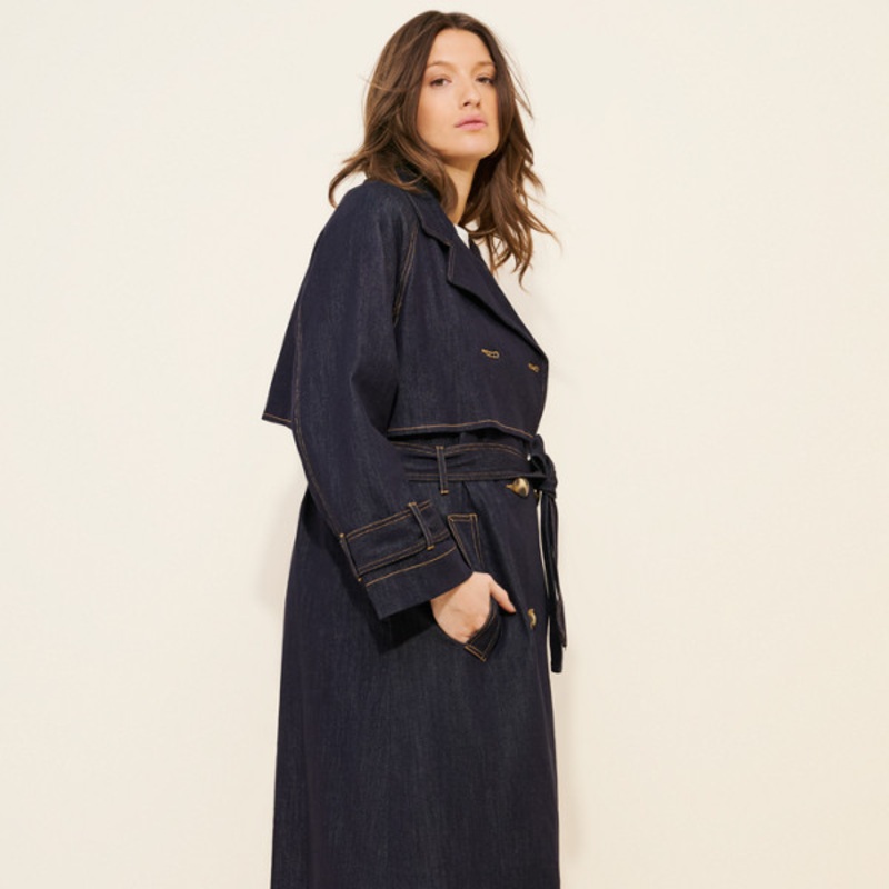 Maternity Loya Denim Trench Coat