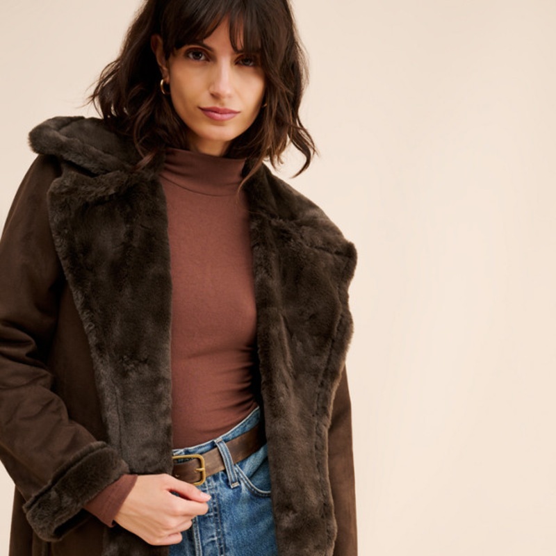 Mid Length Shearling Jacket