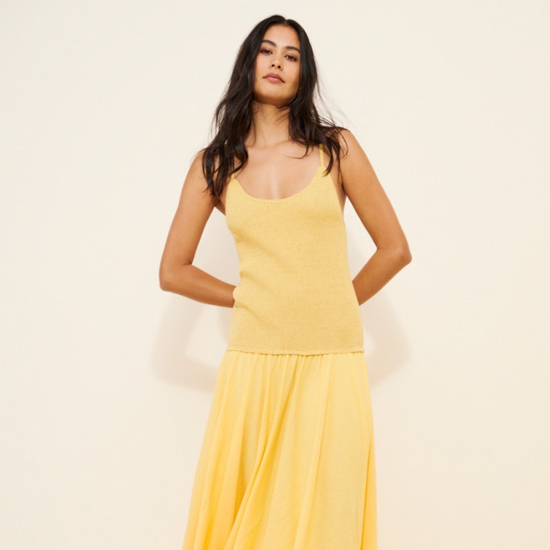 Mix Media Sleeveless Maxi Dress