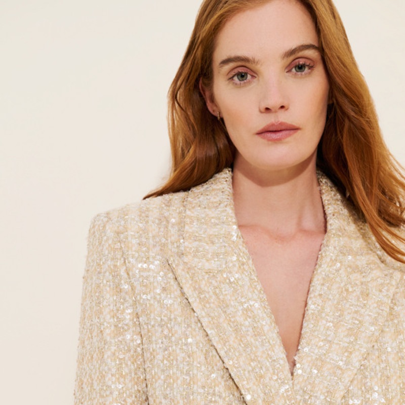 Pearl Crop Sequin Jacket