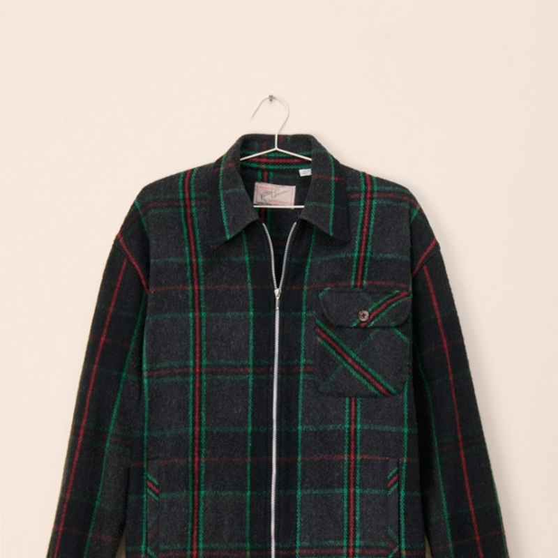 Vintage Plaid Wool Coat