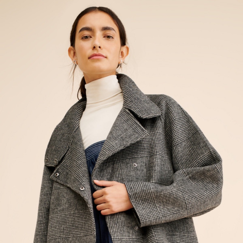 Wool Blend Asymmetrical Coat