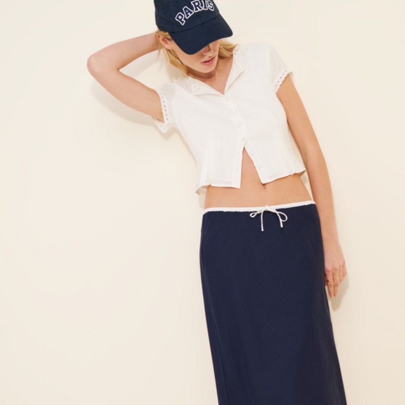 Air Linen Midi Skirt