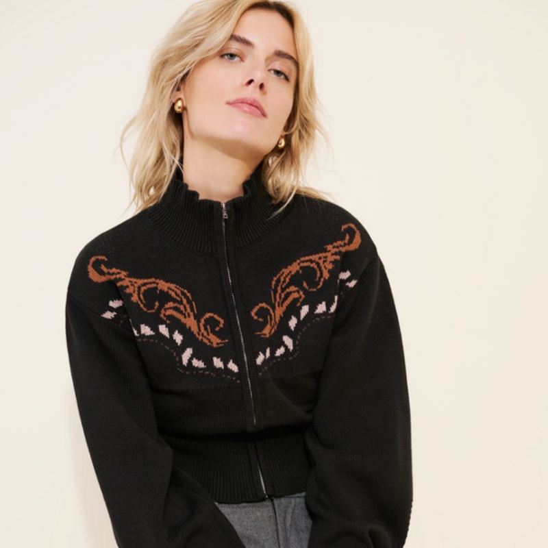 Braided Cardigan Sweater