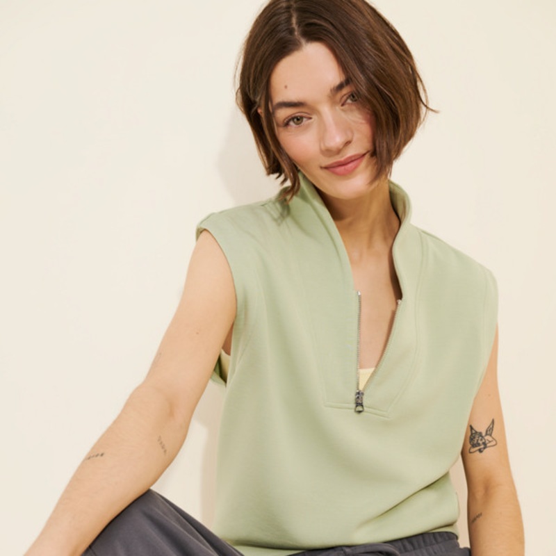 Loretta Half Zip Sweatshirt Vest