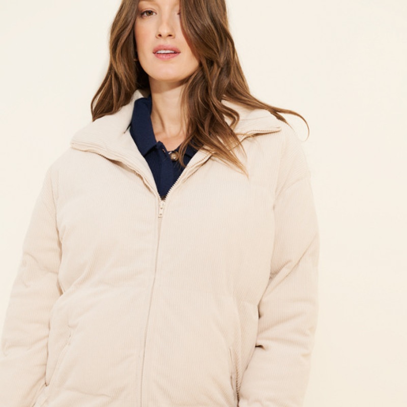 Maternity Corduroy Puffer Jacket