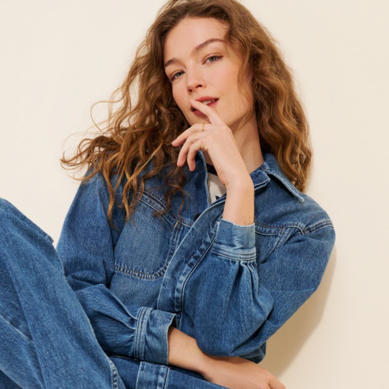 Solene Polished Denim Jumpsuit