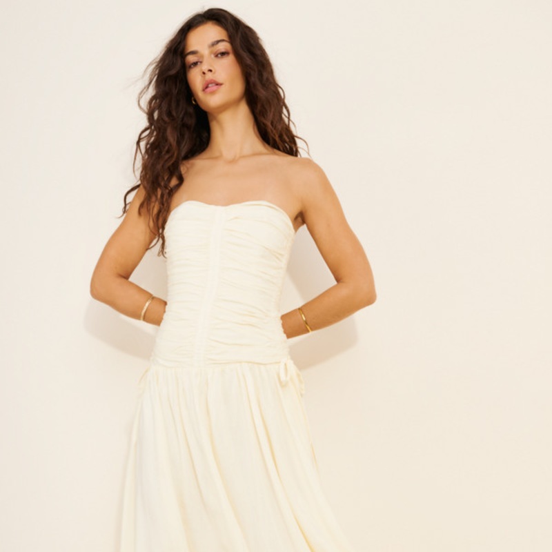 Zori Linen Blend Midi Dress