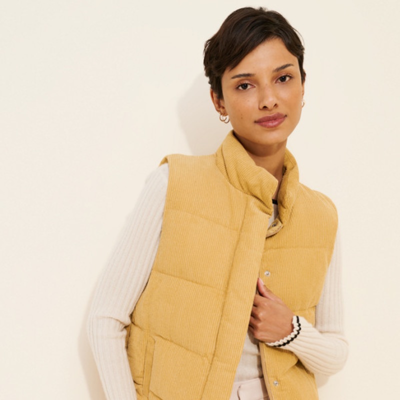 Corduroy Relaxed Puffer Vest