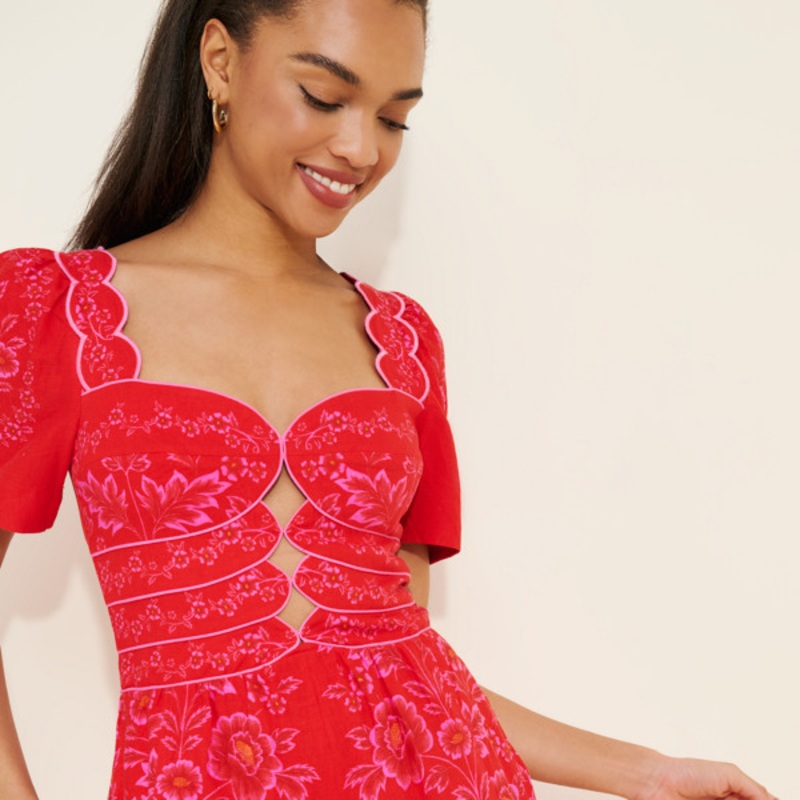 Olivia Cutout Smocked Romper