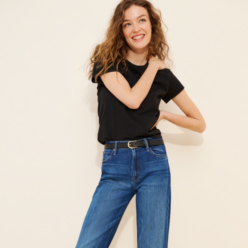 Checkerboard Duster Flood Cuff Jeans