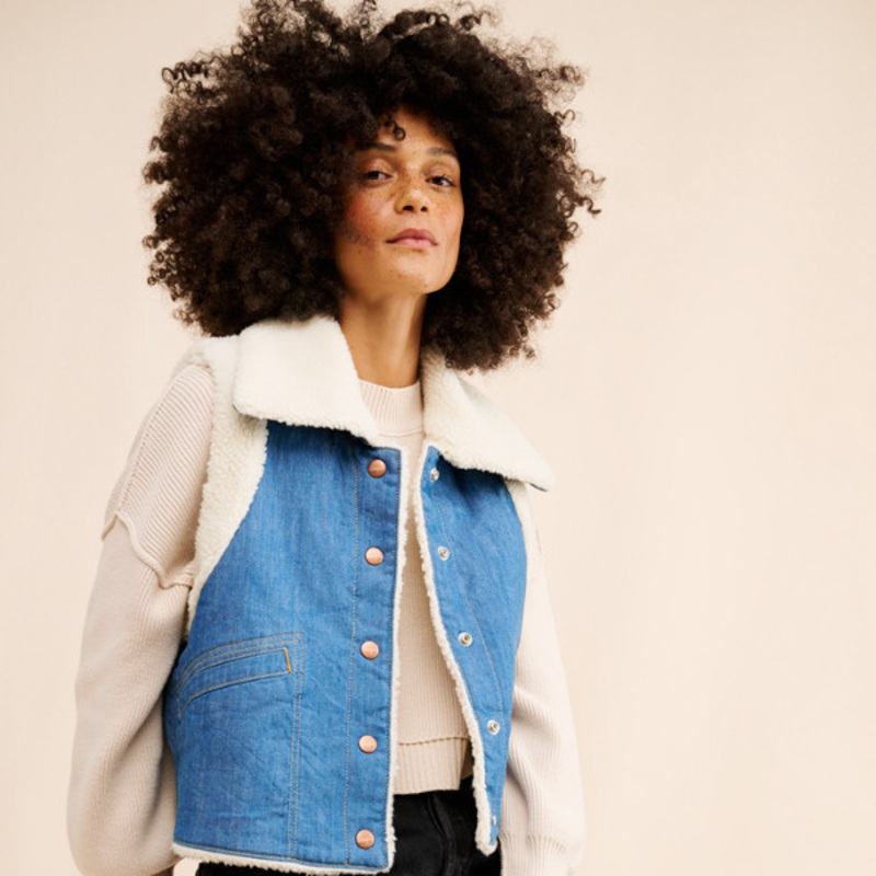 Sherpa Denim Vest