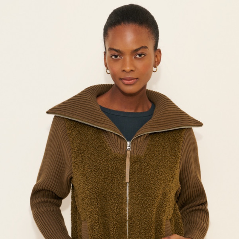Ardley Zip-Through Mixed Media Jacket