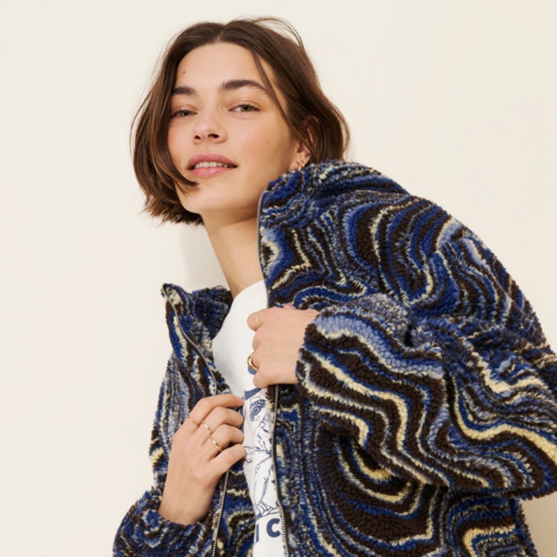 Borg Marble Fleece Jacket