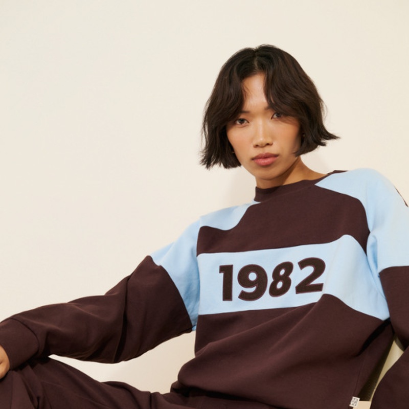 Contrast Knit Sweatshirt