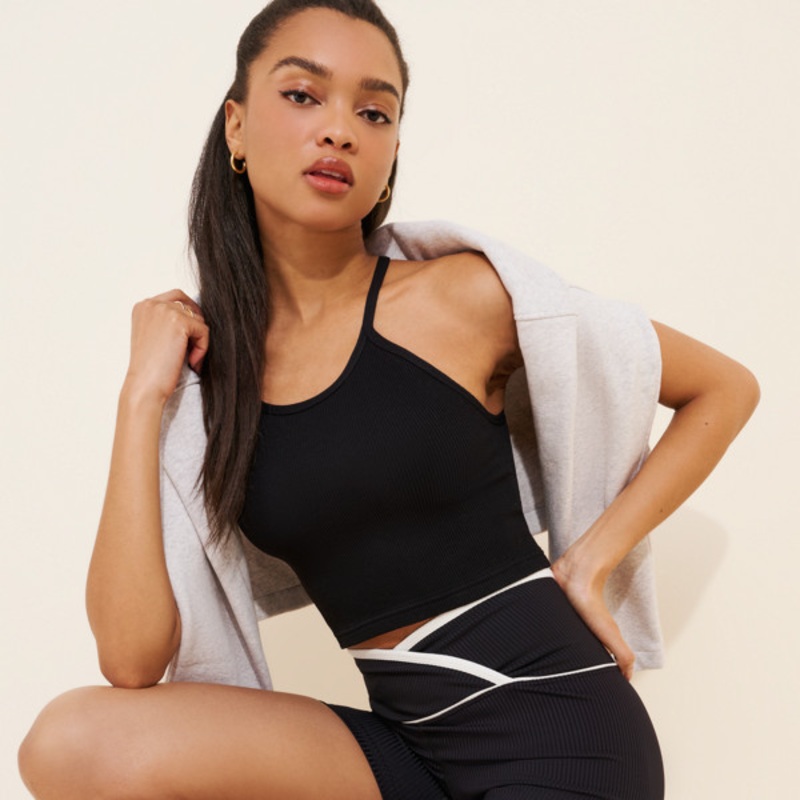 Ribbed Two-Tone Veronica Biker Shorts