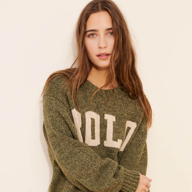 Cotton Logo Crewneck Sweater