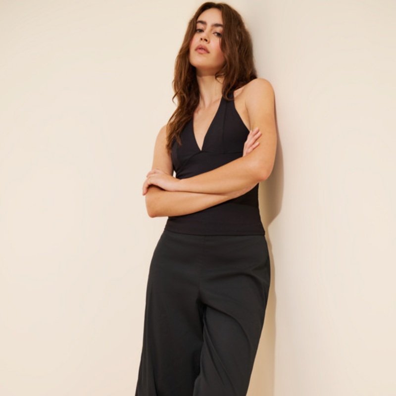 Wavy Cropped Poplin Pants