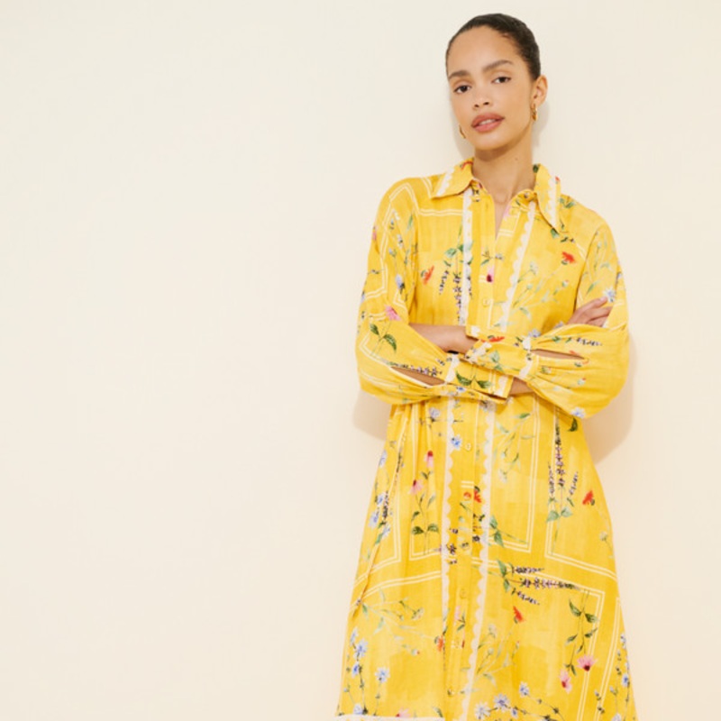 Aria Linen Blend Long Sleeve Maxi Dress