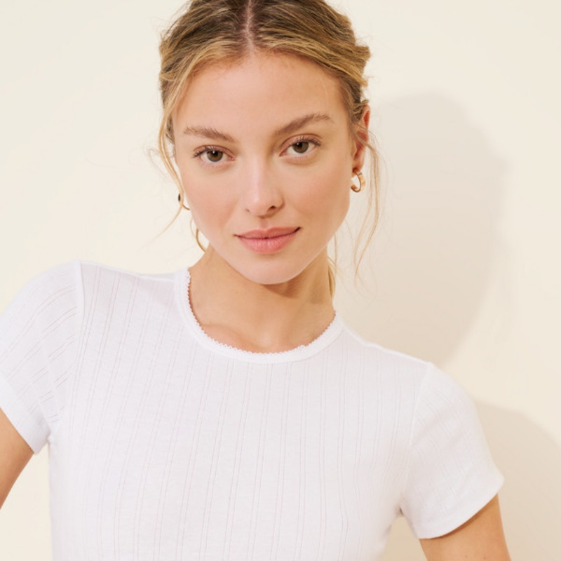 Cotton Pointelle Baby Tee